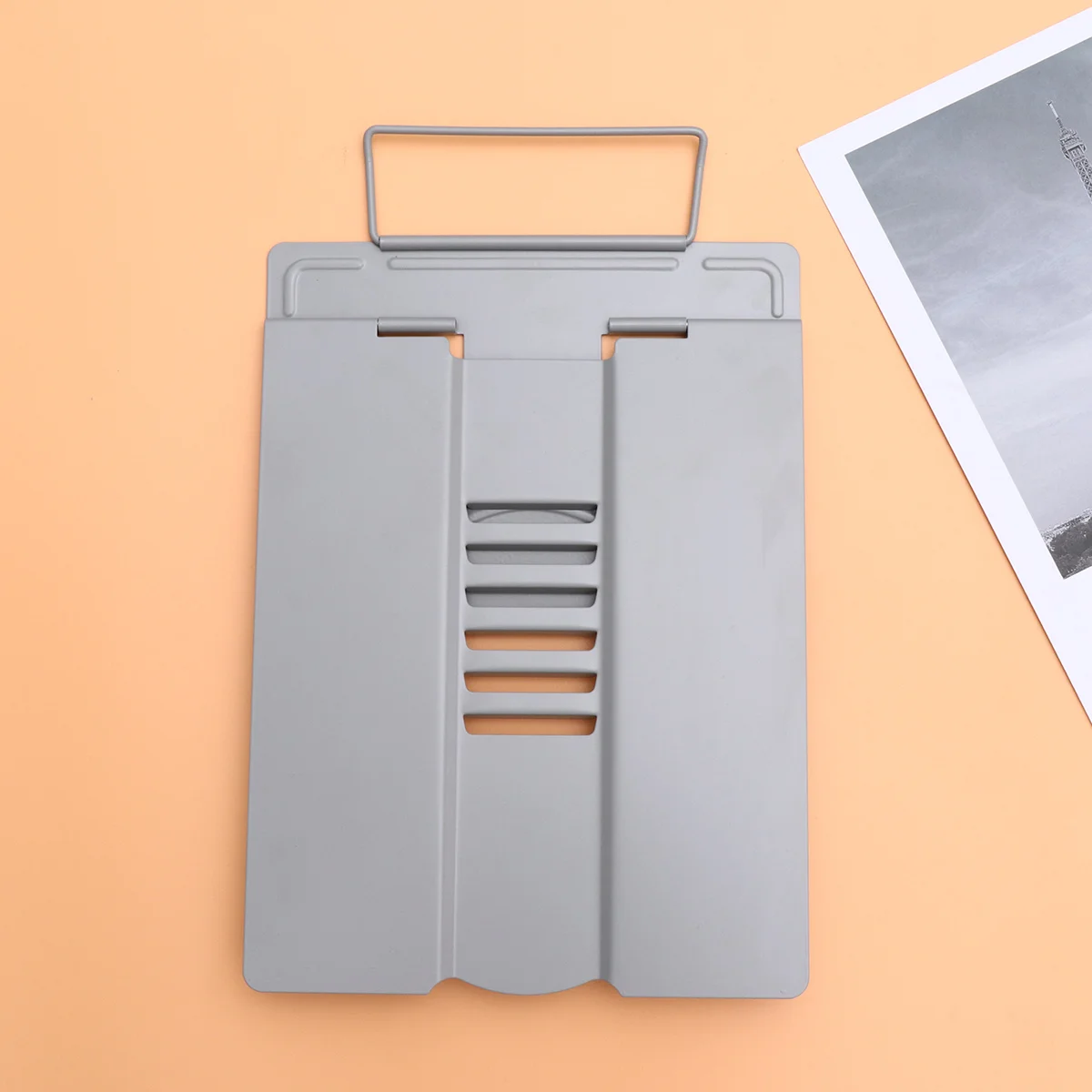 

1Pcs Metal Adjustable Reading Stand Large Grey Multifunctional Tablet Bracket Book Holder Reading Rack Home Office Library