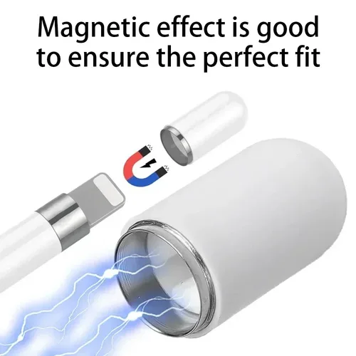 Imagen 2 del producto 2 uds tapas de lápiz magnético cubierta protectora de lápiz óptico para Apple Pencil 1 generación tapa de lápiz de tableta magnética de repuesto para iPencil