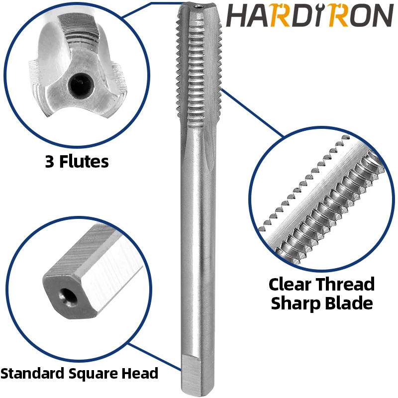 Imagem -03 - Hardiron Tap And Die Grupo Torneiras de Rosca Redondo Morre Mão Direita Hss 1620 16-24 1636 1640