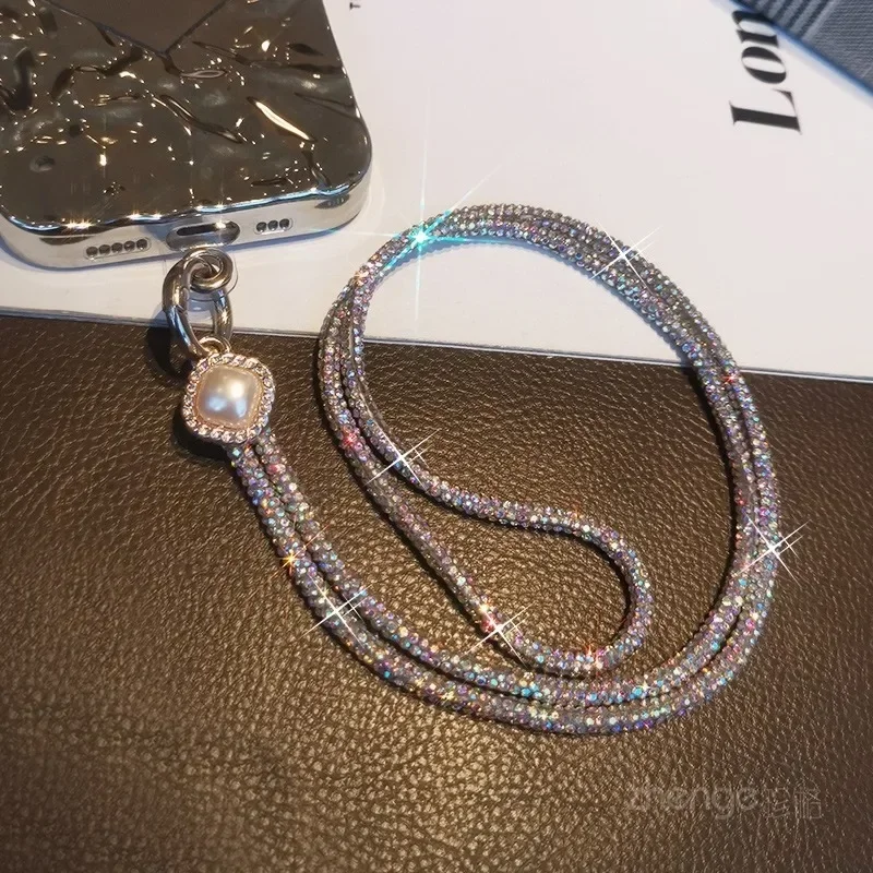 

Универсальный шейный ремешок со стразами и жемчугом для Samsung, HuaWei, XiaoMi, IPhone