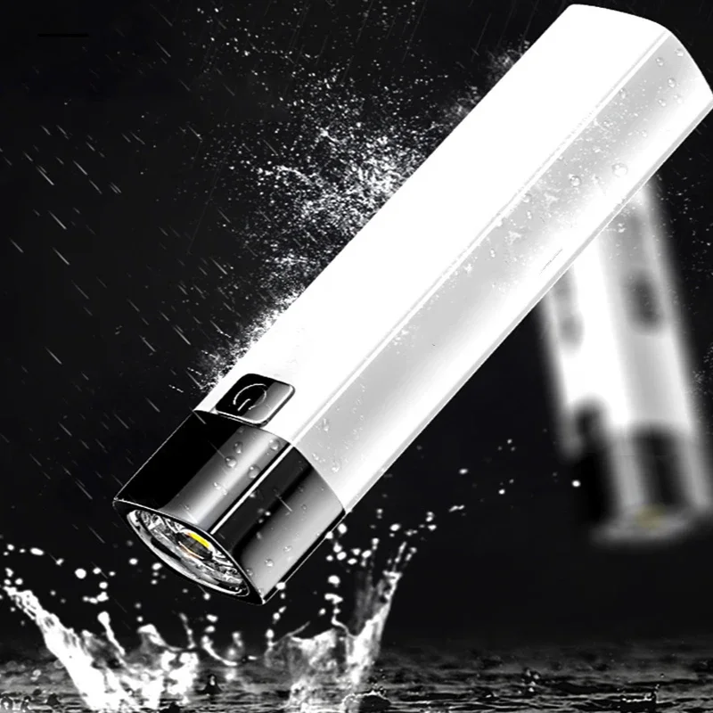 Outdoor Mini Portable Flashlight Torch Lanterna Can Be Used As Power Bank For Phone With USB Cable With Battery