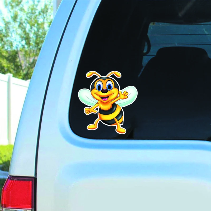 DS12# Cute Bee Sticker Waterproof Vinyl Decal- Perfect for Car, Laptop, and Window Decoration