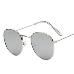 Vintage Mirrored Sunglasses Men and Women's Retro Sun Glasses with Metal Frame Outdoor Fashion Eyewear