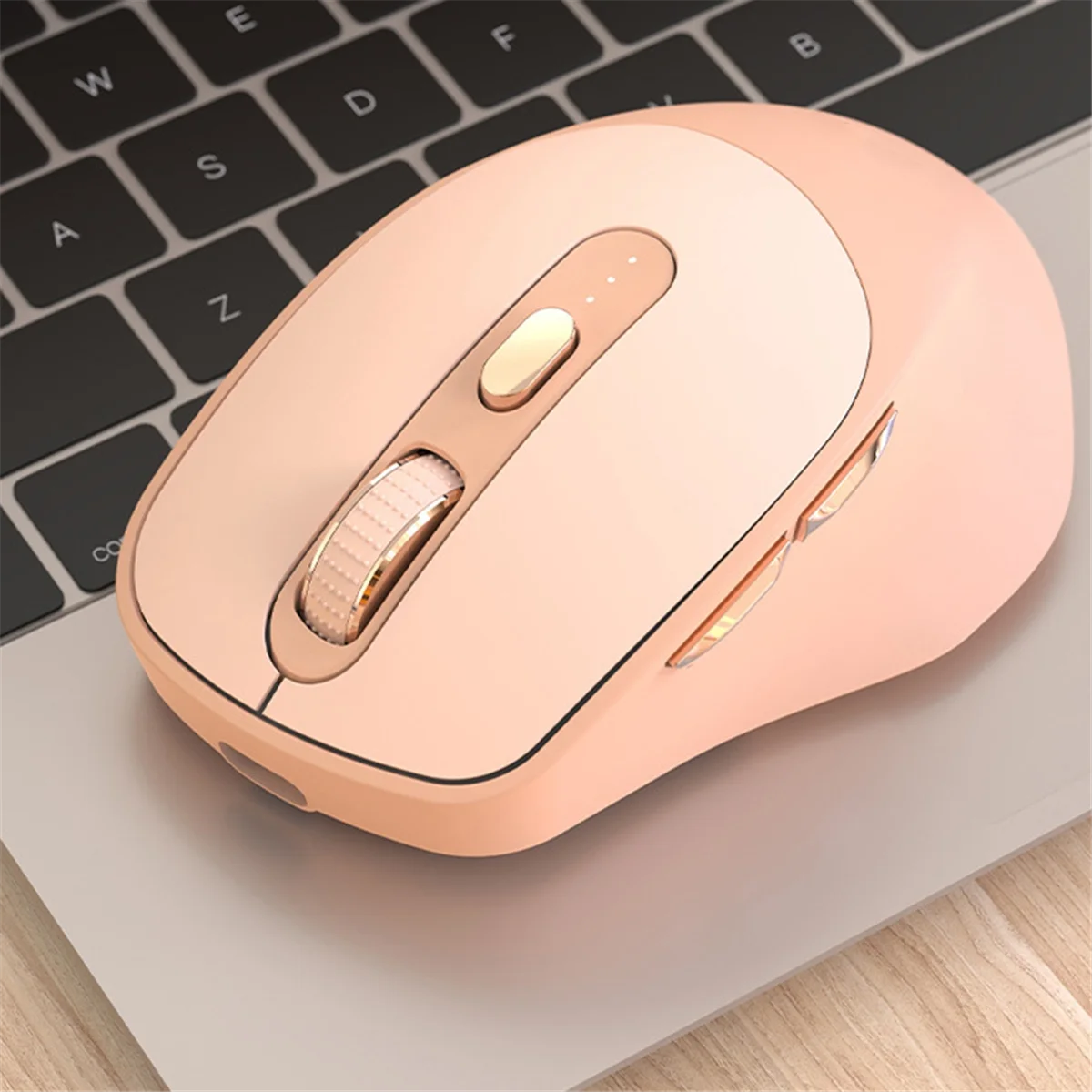 POP-lX7 เมาส์เงียบไร้สาย Bluetooth การออกแบบโหมดคู่ ปรับได้ 5-Speed DPI สําหรับแล็ปท็อปพีซีเกมสํานักงาน