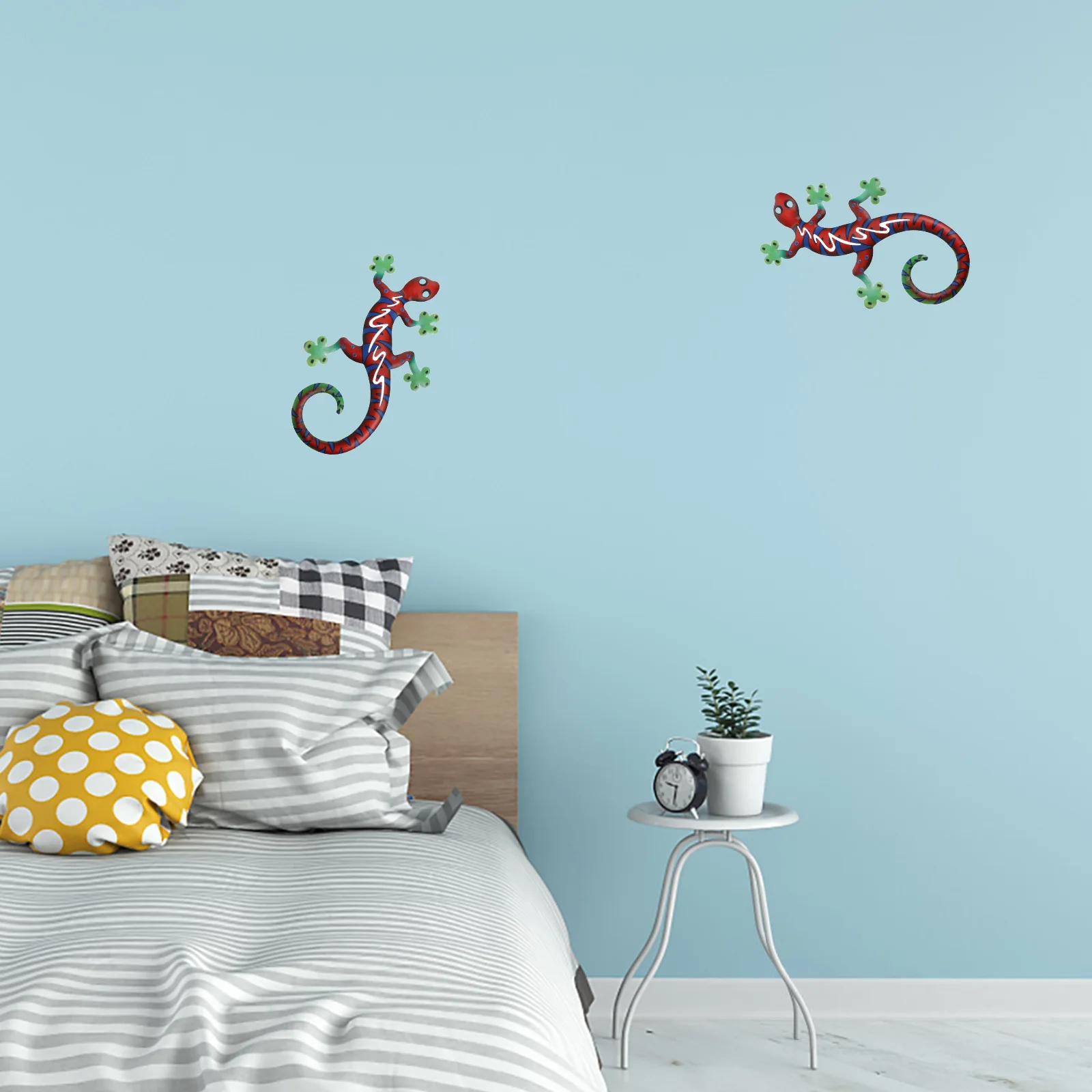 

1pc Iron Gecko Decor Art Craft Home Wall Adornment Home Wall Adornment Gecko Decor For Bedroom Living Room Office Garden