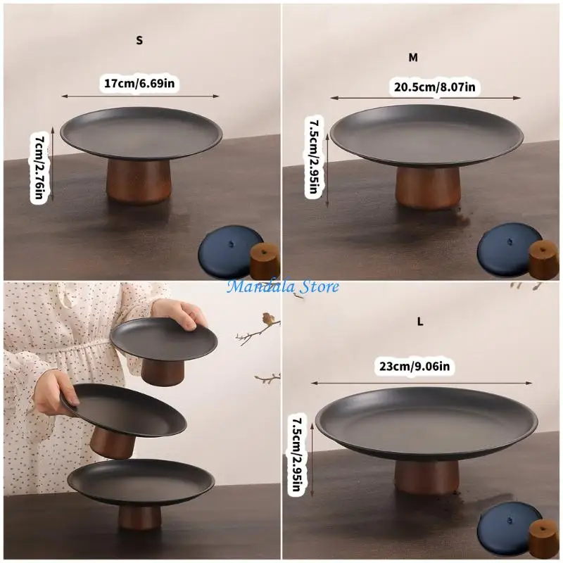 U2JC Additional Tall Oaken Fruit Display Dish Strong Base Suitable For Family Incidents