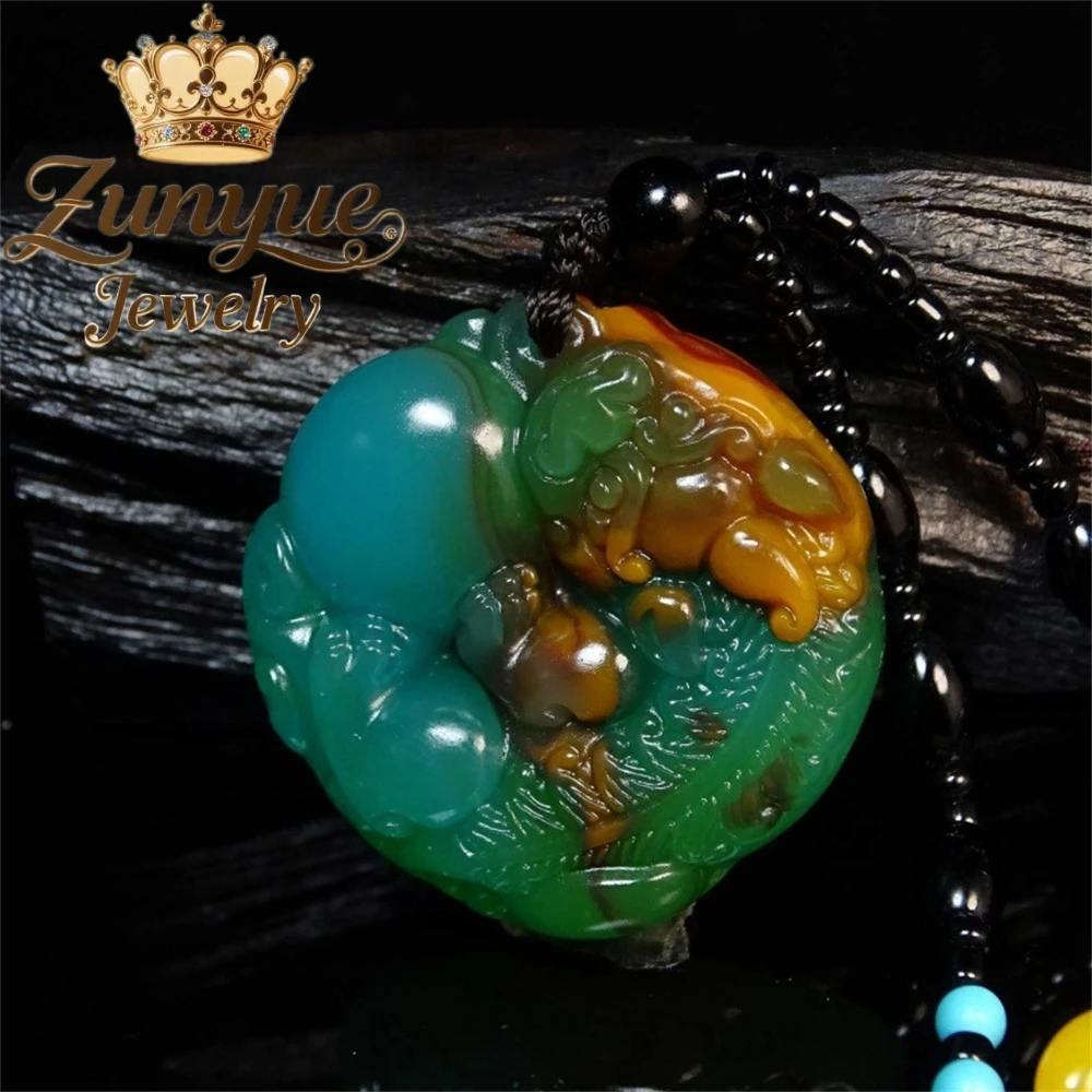 

Hetian Jade PI Xiu Pendant, Hetian Jade Colored Jade PI Xiu Pendant For Men And Women Fashion Jewelry Exquisite Elegant Popular