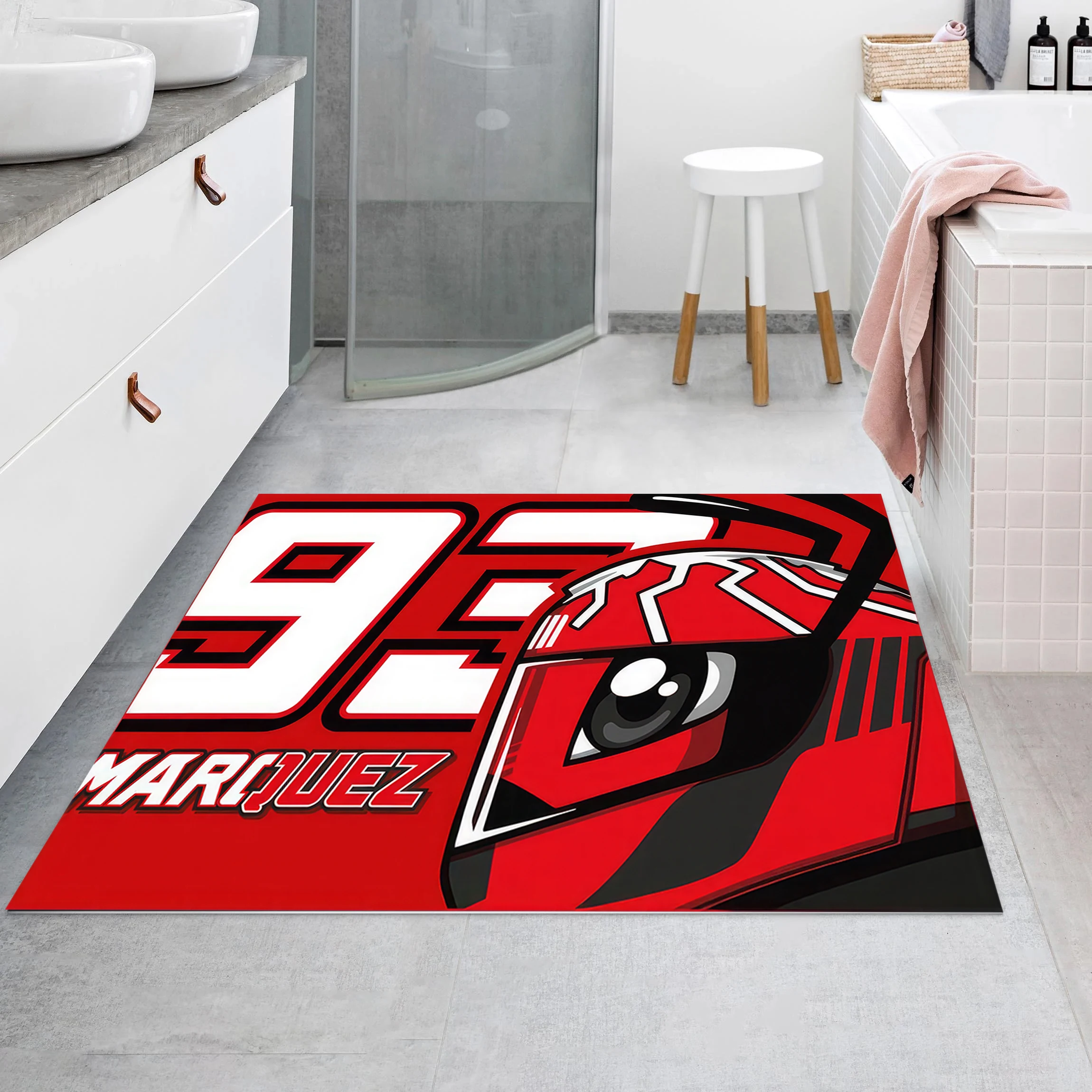 Hallwy Cartpet Marc Marquez 93 Motorcycle Rugs Foot Carpets Entrance Doormat Kawaii Rug Floor Mats Non-slip Home Kitchen Decor