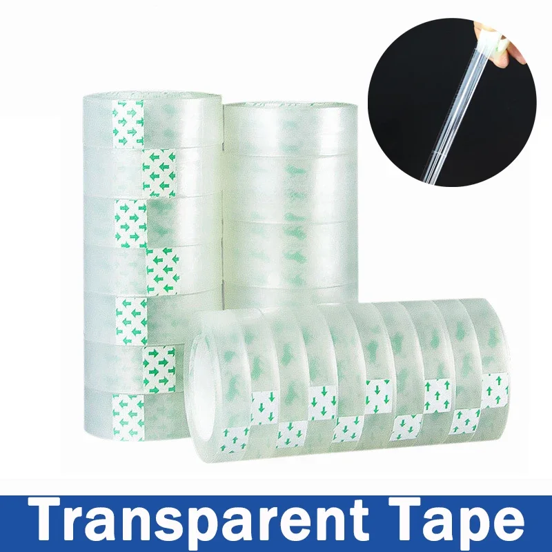 3 Rolls Transparent Tapes Traceless Transparent Pack Tape Packing Tools Adhesive Tape School Student Stationery Office Supplies