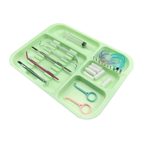 Imagen 2 del producto Bandeja Dental médica para instrumentos, bandejas planas de plástico Autoclavable, herramientas de dentista, organizador de gestión dividida, soporte de desinfección
