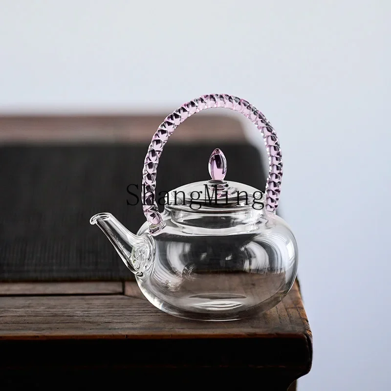 

CL bubble teapot glass health pot high-end sense small capacity flower teapot new small teapot heat-resistant