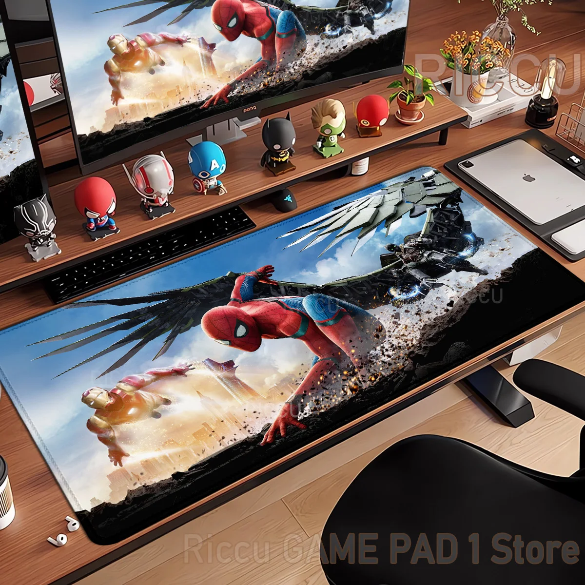 

PC peripherals S-Spider Man Mouse Pad comic Anime film Rubber Keyboard Mouse pad Office Desk Laptops Gaming Accessories Non Slip