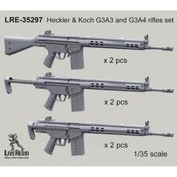 1/35 Resin Unpainted Model Kit, Heckler & Koch G3A3 and G3A4 Rifle Kit (6 units) Unassembled and unpainted GK, 1251T