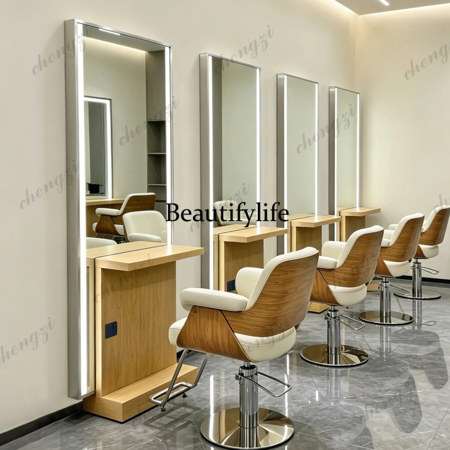 New barber shop mirror with countertop hairdressing shop fashion, hair cutting mirror hair salon only