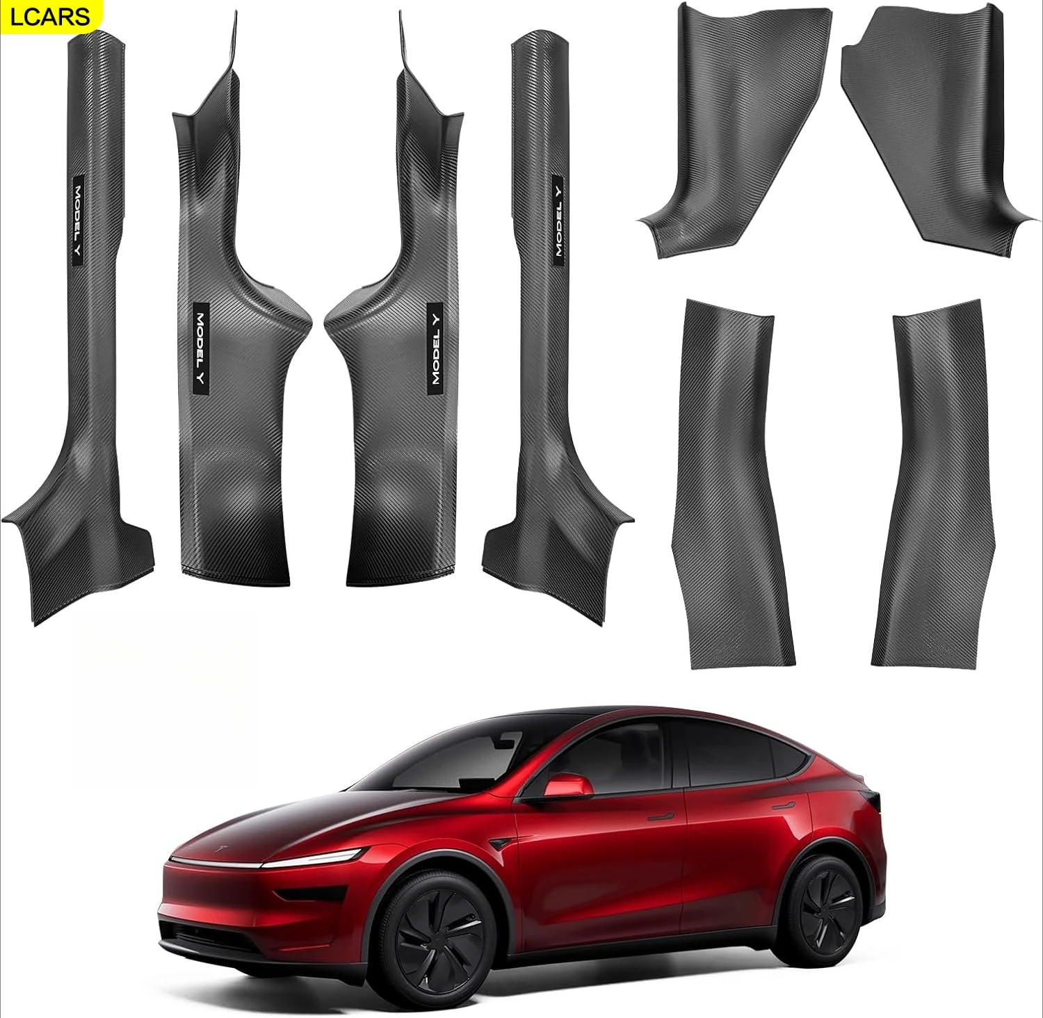 

8-Piece Set of Door Sill Protectors Suitable for Tesla Model Y Juniper, Anti-Kick and Wear-Resistant Full-Cover Door Entry Covers, 2025-2026 New Model Y Accessories (Not Applicable to Right-Hand Drive Models)
