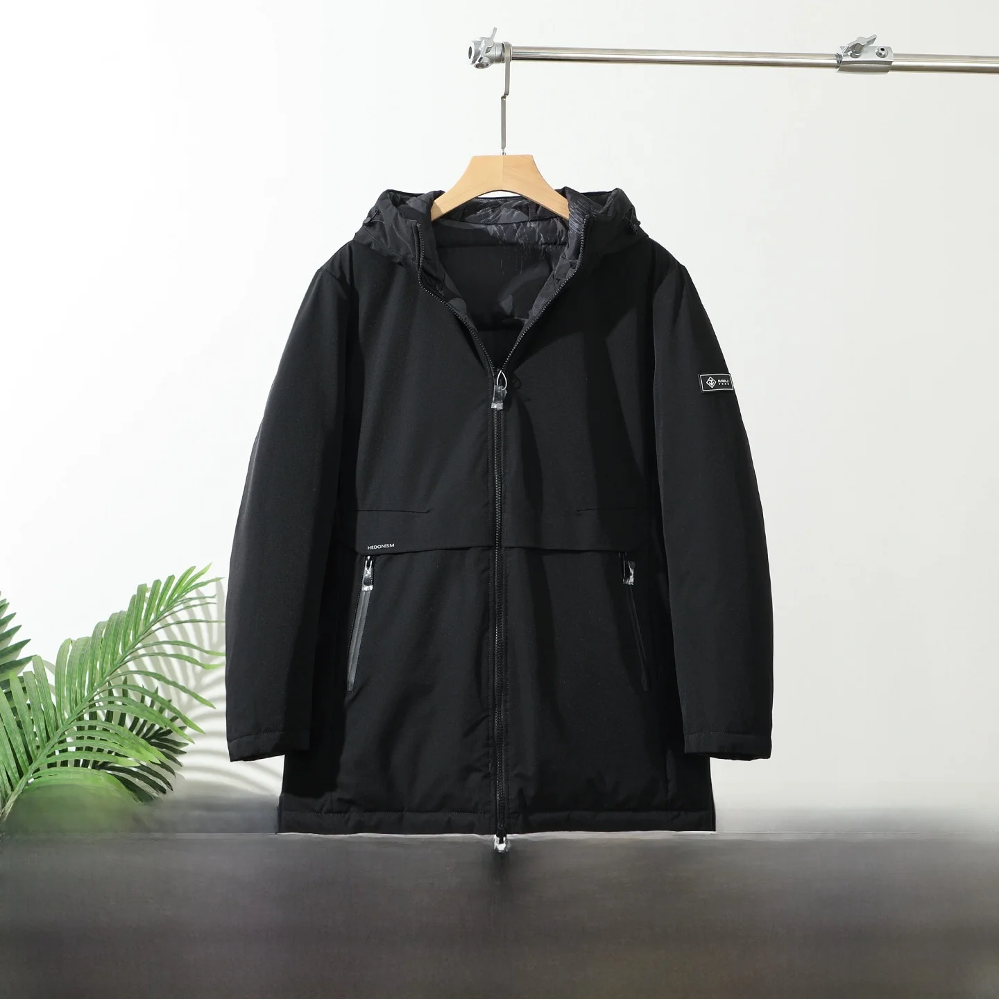 Cappotto imbottito in piuma Du bianco caldo con cappuccio antivento impermeabile antivento Jaet a doppio uso con resistenza polare da uomo