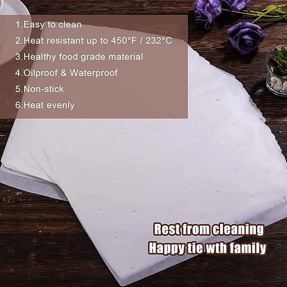 100Pcs Air Fryer Parchment Paper Liners for Ninja Foodi 5 in 1 AG301 Non-stick Disposable Paper Liner Oven Baking Accessories