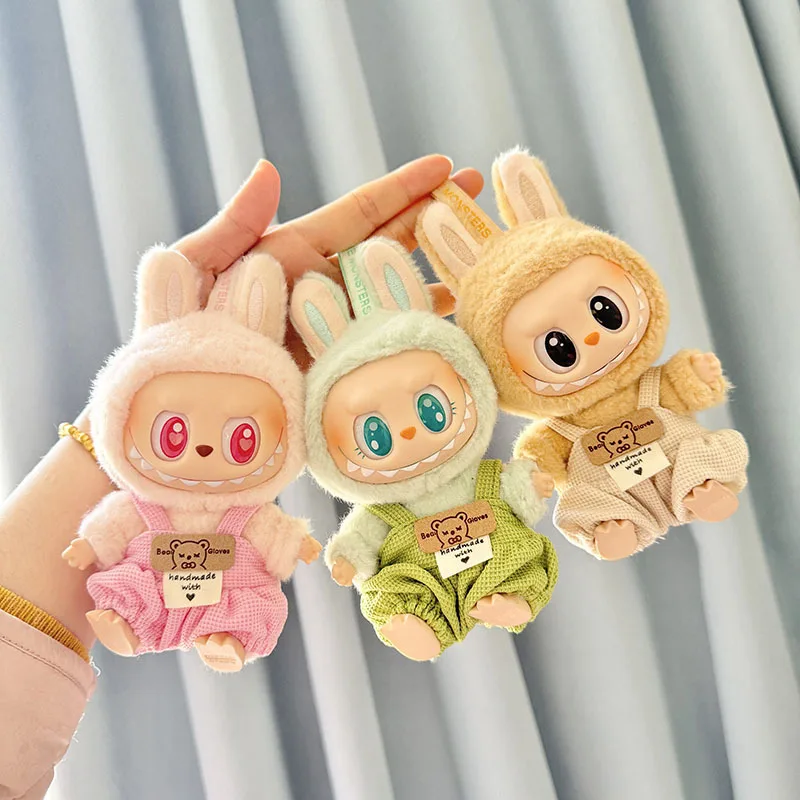 17cm Mini Plush Doll'S Clothes Labubu I II Idol Dolls Sitting Party Cute Bib Pants Clothing Accessories For Korea Kpop Exo