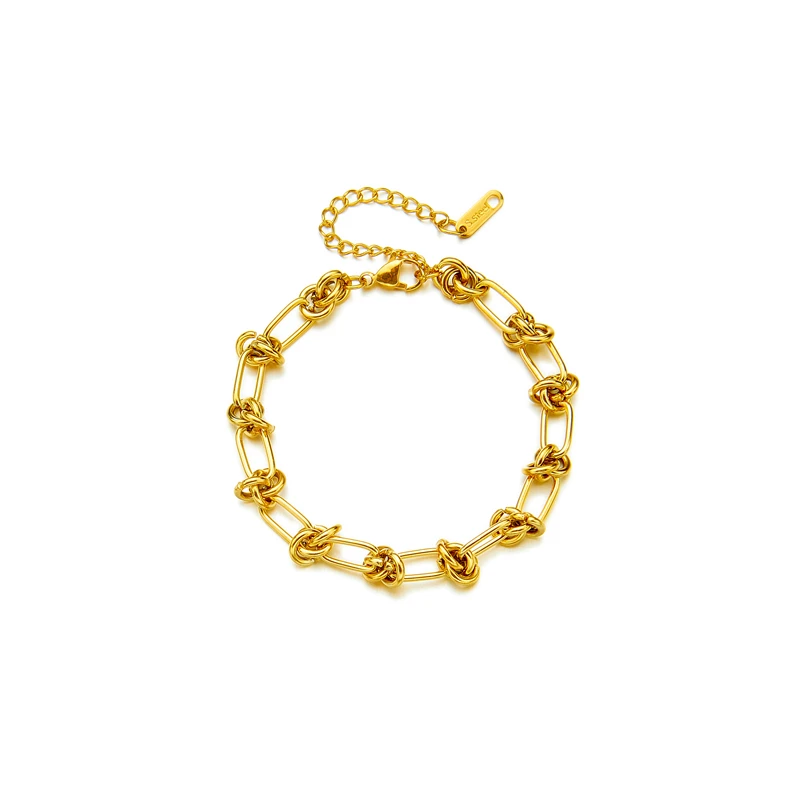 DIEYURO 316L Stainless Steel Gold Silver Color Chain Bracelet For Women Classic Rust Proof Fashion Girl Wrist Jewelry Gift