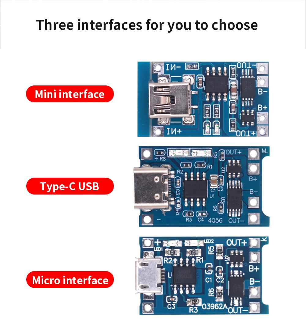 1-10PCS Typ-c Micro Mini 18650 TP4056 Lithium-Batterie Ladegerät Modul 5V 1A Lade Board mit Schutz Dual Funktionen Li-Ion – Detail 8