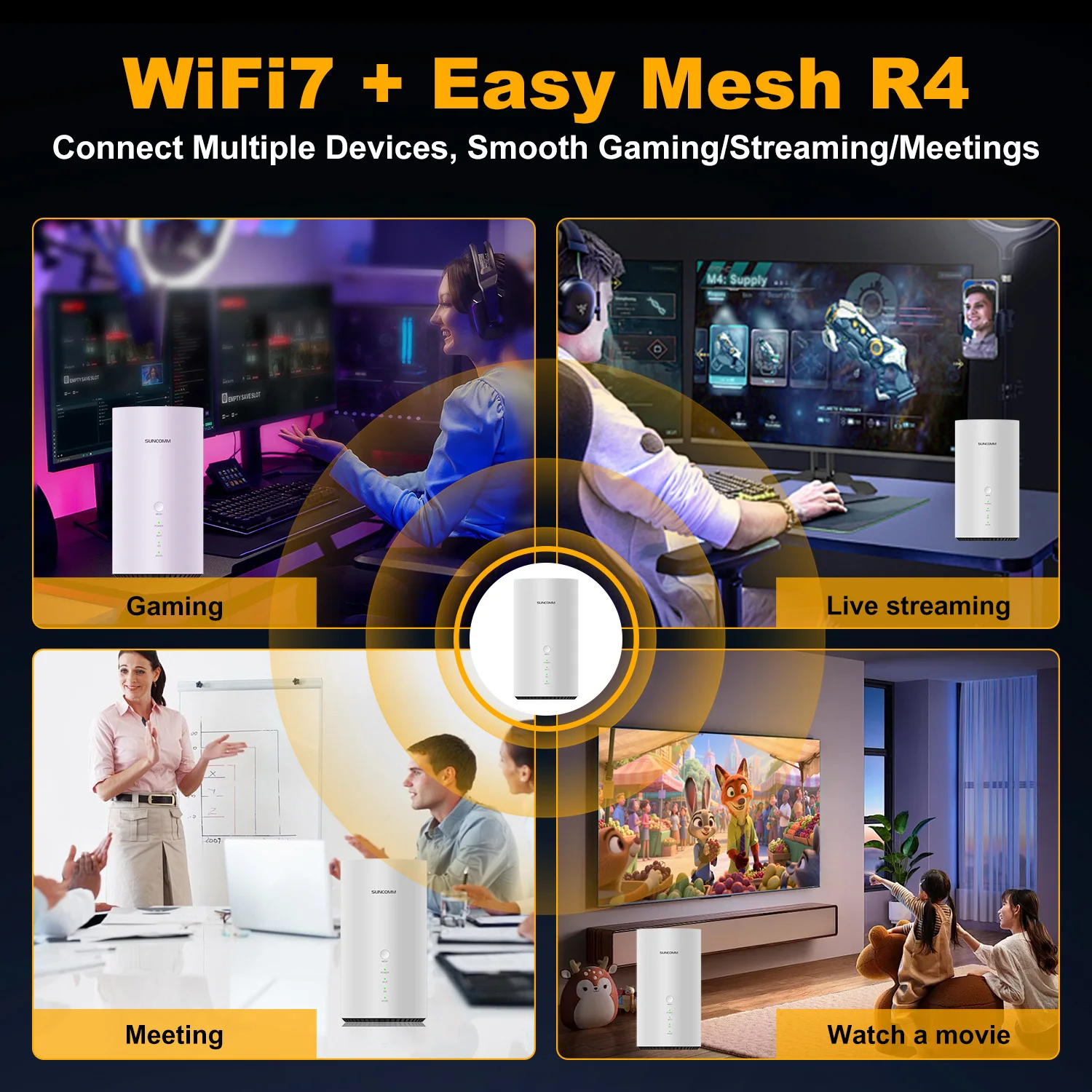 التخصيص 5G CPE راوتر NR SA NSA BE7200 TS9 هوائي RJ11 منفذ VoIP WiFi 7 ثنائي النطاق سهل شبكة NFC CPE 5G #6