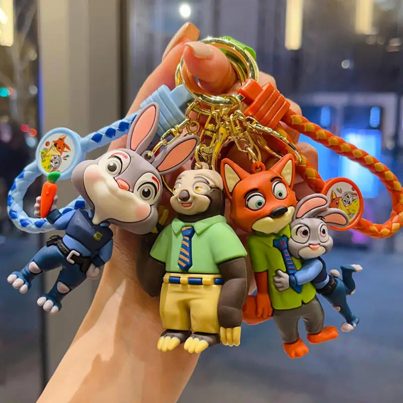 

Брелок-подвеска Zootopia Джуди Хоппс и Ник Уайлд, аниме-аксессуар, мультяшный брелок для рюкзака, подарок на день рождения для девочек