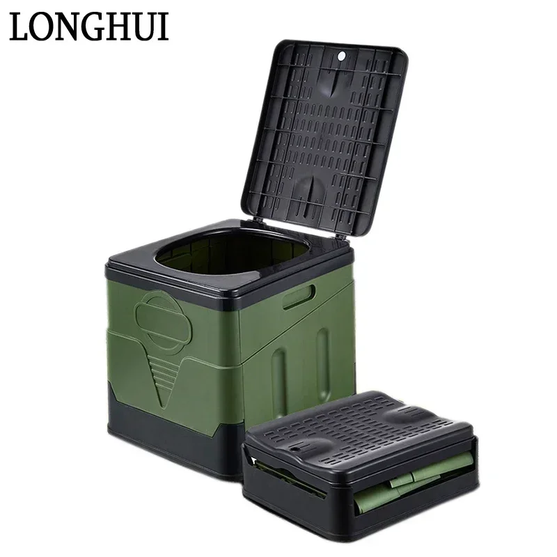 

Household Folding Toilet Car Toilet Outdoor Camping Toilet Portable Toilets Seat Women Children Toilets Trip Emergency Toilets