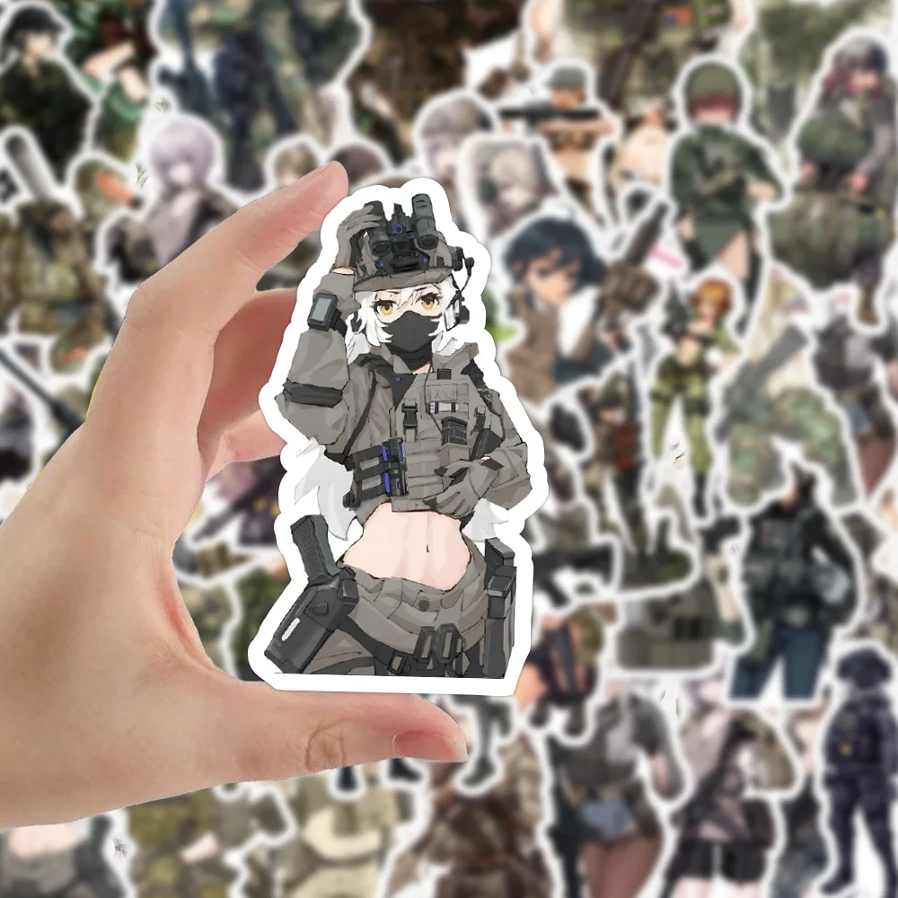 10/30/50PCS Graffiti Camouflage Military Uniform Girl Sticker Guitar Helmet Bottle Helmet Cartoon Wall Sticker Decoration Gift