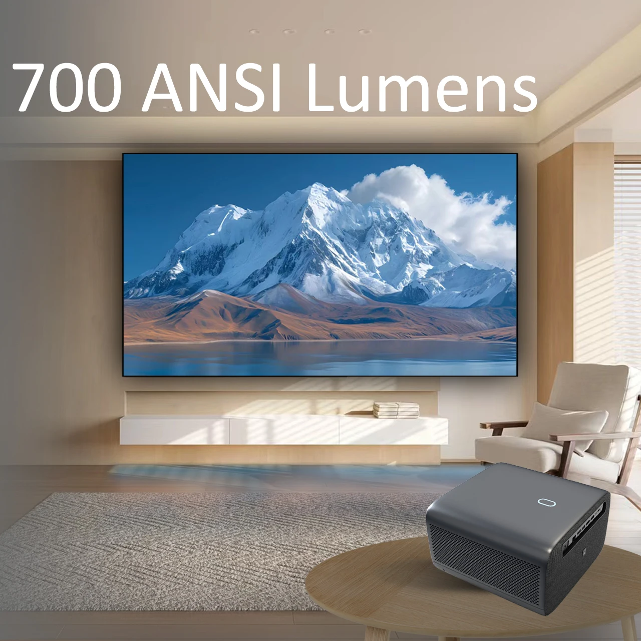 [التطبيقات العالمية] جهاز عرض Wupro OEM 412A Smart Linux OS طويل الرمي LED 1080P 4K يدعم الفيديو المنزلي 700ANSI Lumens LCD