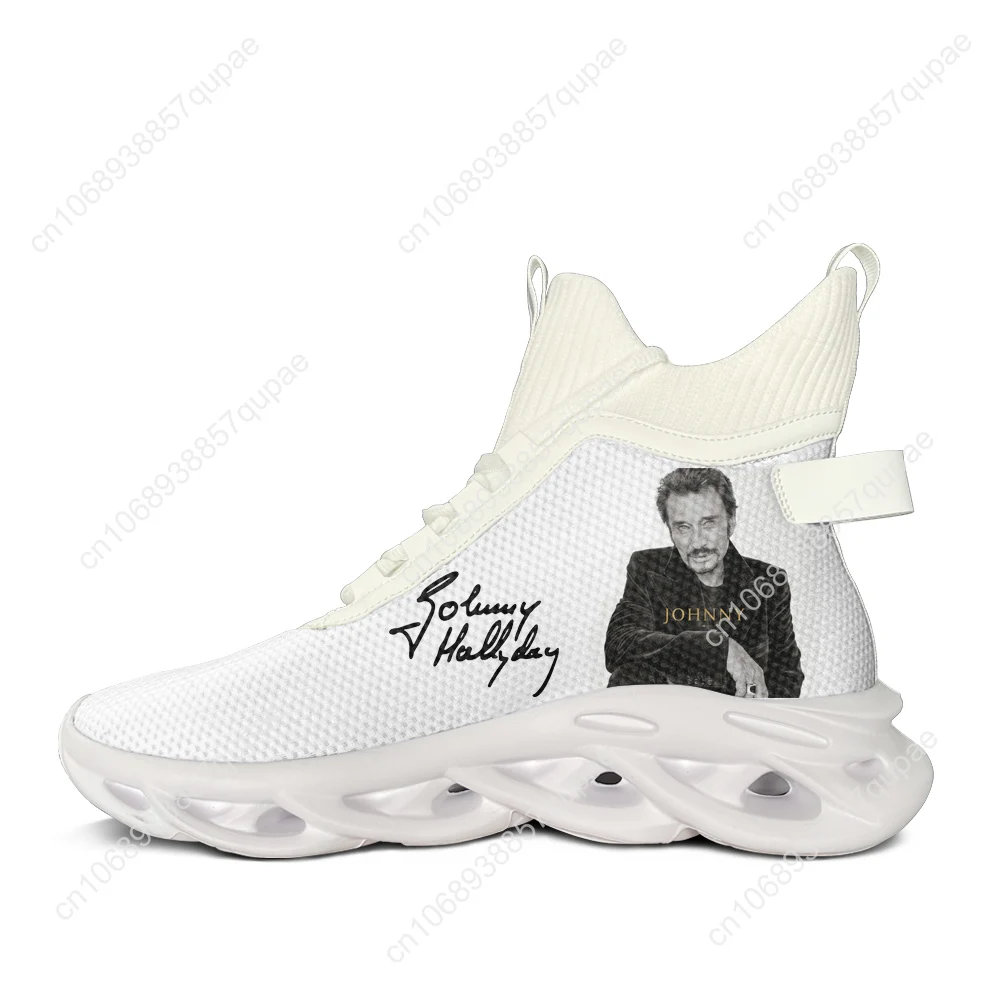 Johnny Hallyday High Top Flats Sneakers Star Singer Men Women Sports Running Shoes Sneaker Lace Up Mesh Footwear Custom Shoe