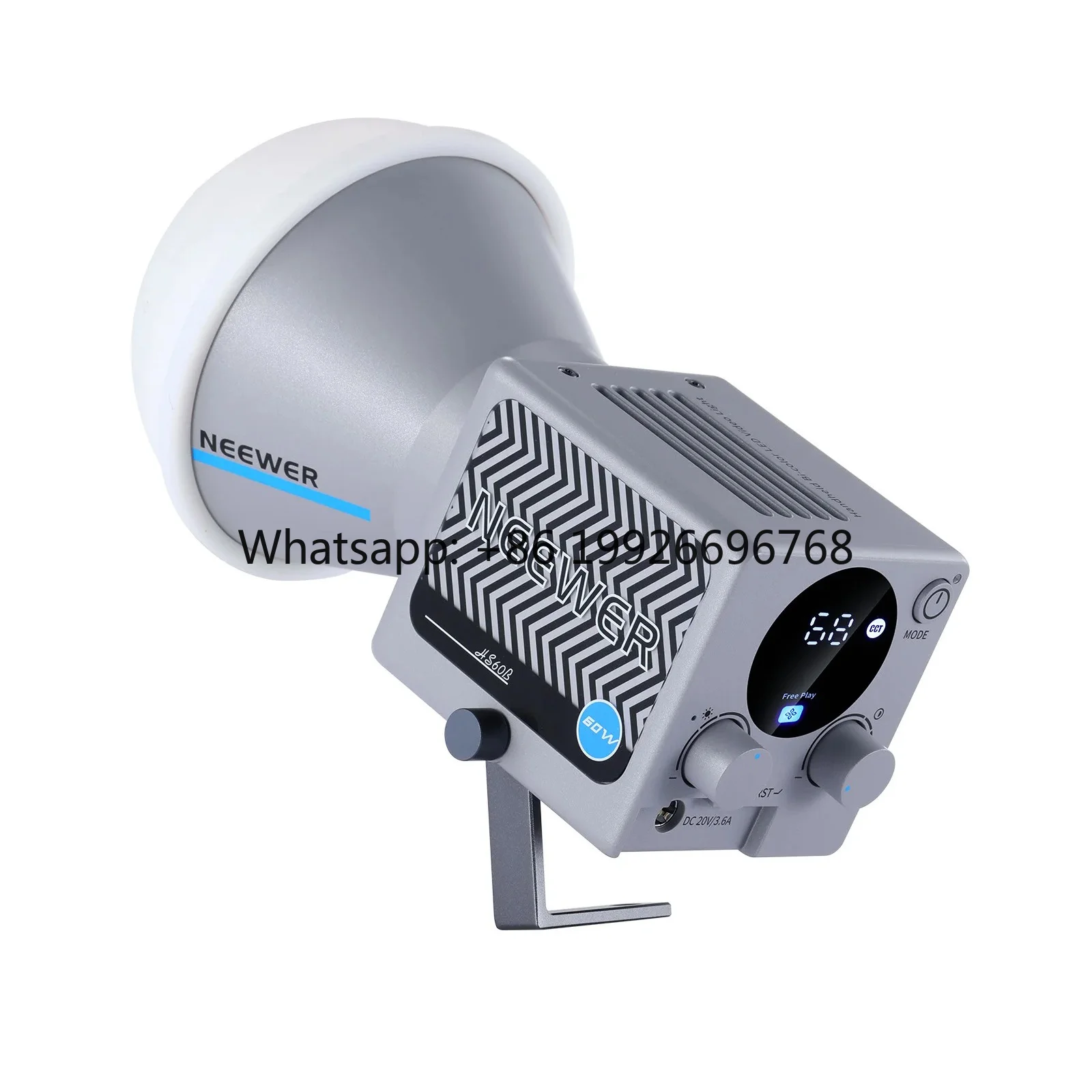 For  HS60B 60W Mini Video Light  Bi-Color COB LED Lighting with App Control Continuous Output for Photographic Use