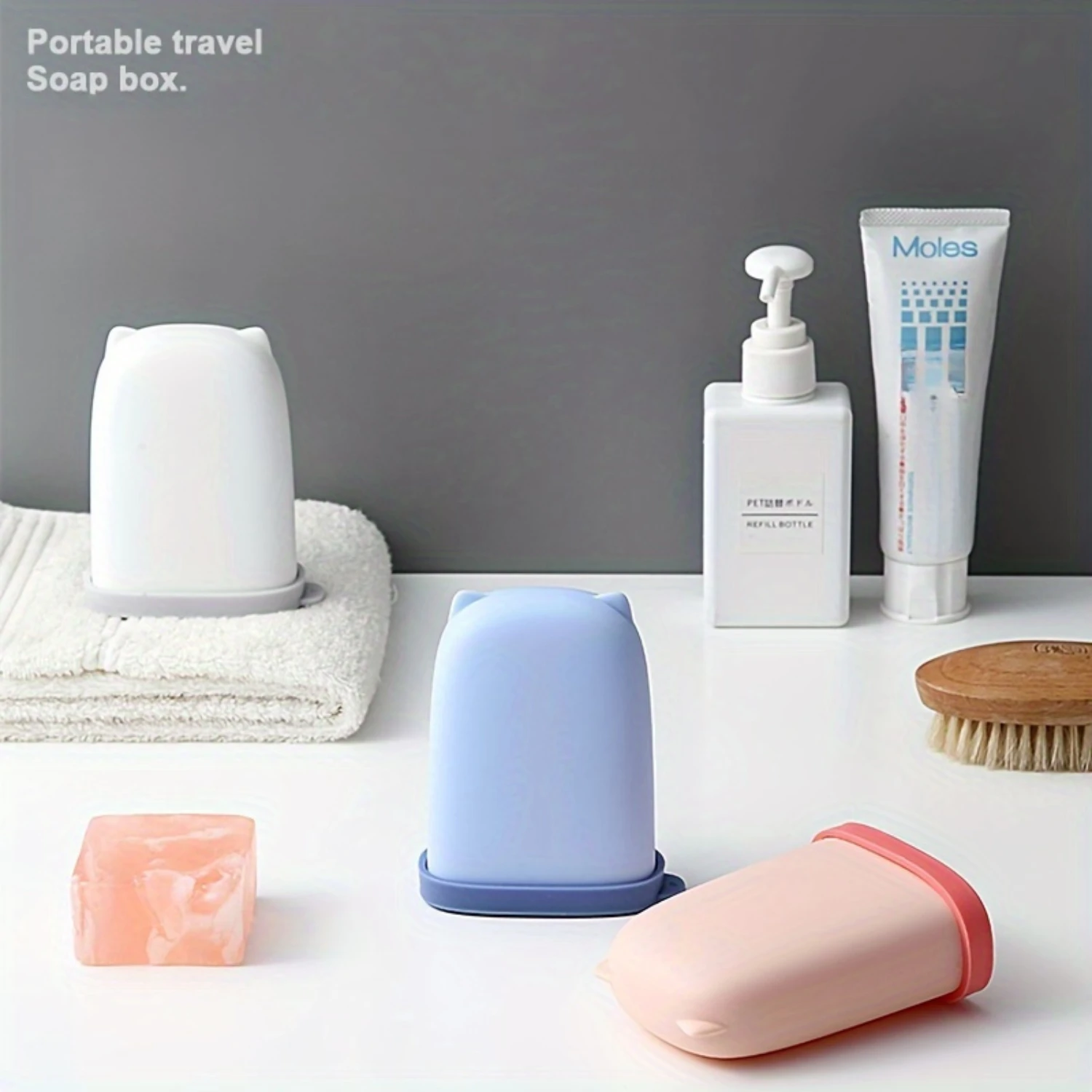 

Waterproof Travel Soap Dish With Secure Lock Buckle - Portable, Leak-Proof Silicone Covered Soap Holder For Camping & Bathroom U