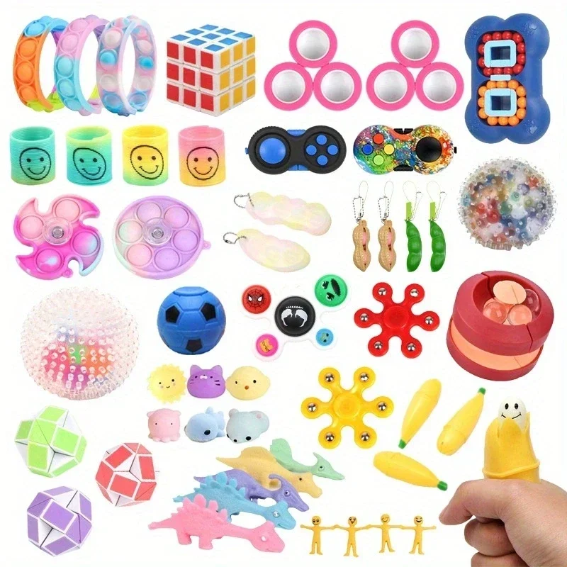 3-100pcs Random Fidget Toys Mystery Gifts Pack Surprise bag Fidget Set Antistress Relief Toys for kids party christmas