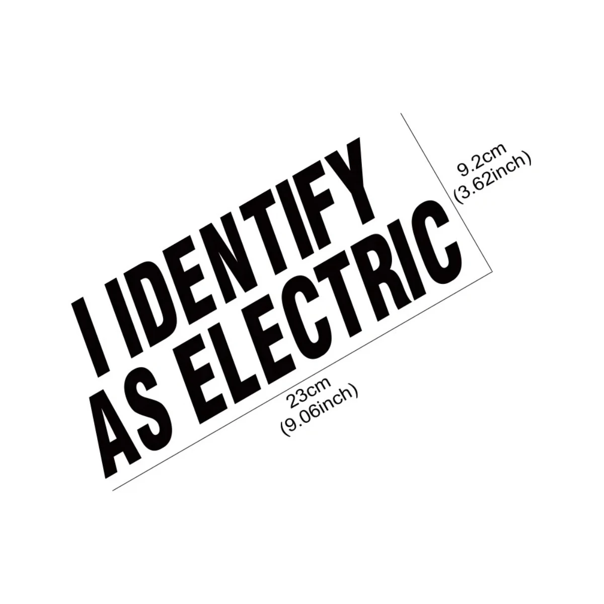 I Identify As Electric Funny Car Sticker Waterproof Vinyl Decal for Auto Body Window Windshield Bumper Motorcycle Decor