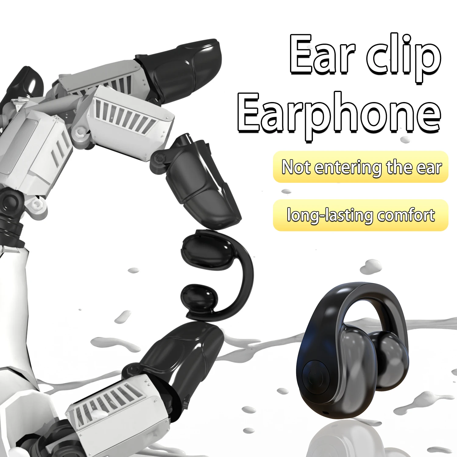 SK GD11 Auriculares TWS de conducción ósea Bluetooth V5.3 Clip para la oreja Auriculares ligeros para juegos deportivos de negocios con micrófono Reducción de ruido