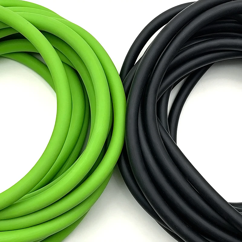 

6mm diameter black/green solid latex strip, wear-resistant and tensile resistant, shock-absorbing and highly elastic solid strip