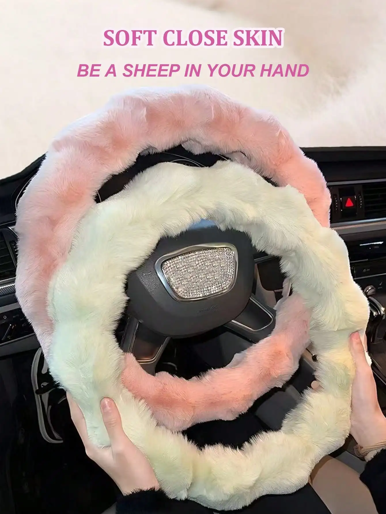 1Pc Fluffy Bubble Plush Car Steering Wheel Cover - Winter Warm, Non-slip Design, Universal Fit for All Vehicles