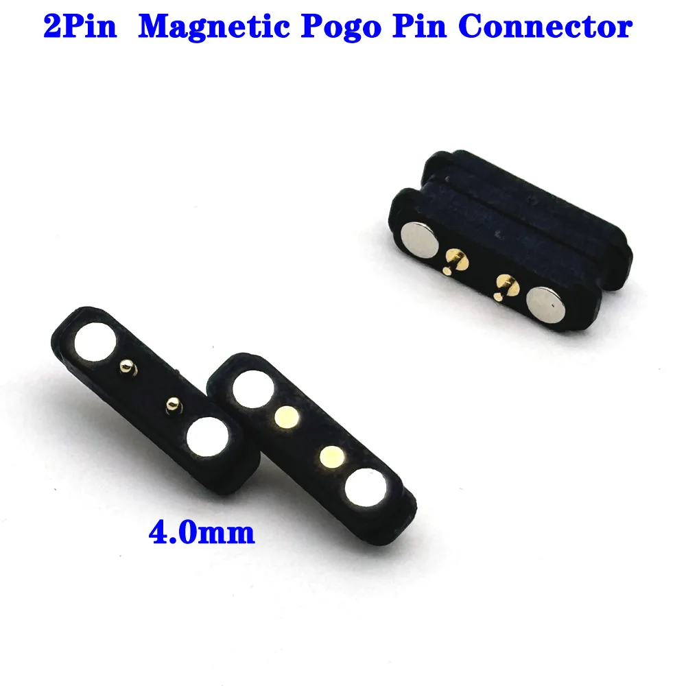 

100Pair 2Pin spacing 4.0mm DC Magnetic Pogo Pin Connector Pogopin Male Female Spring Fast charging Waterproof DC Power Socket