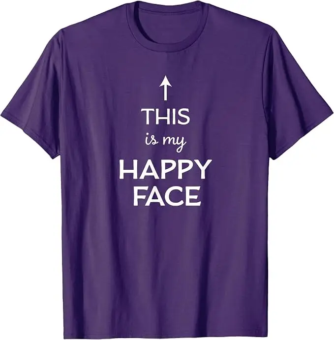 Das ist mein glückliches Gesicht - Herren- und Damen-T-Shirt Y2k Persönlichkeits-Lebensstil-Sprüher-T-Shirt Humor Lustiges Weiches Baumwoll-T-Shirt mit Schriftzügen – Detail 11