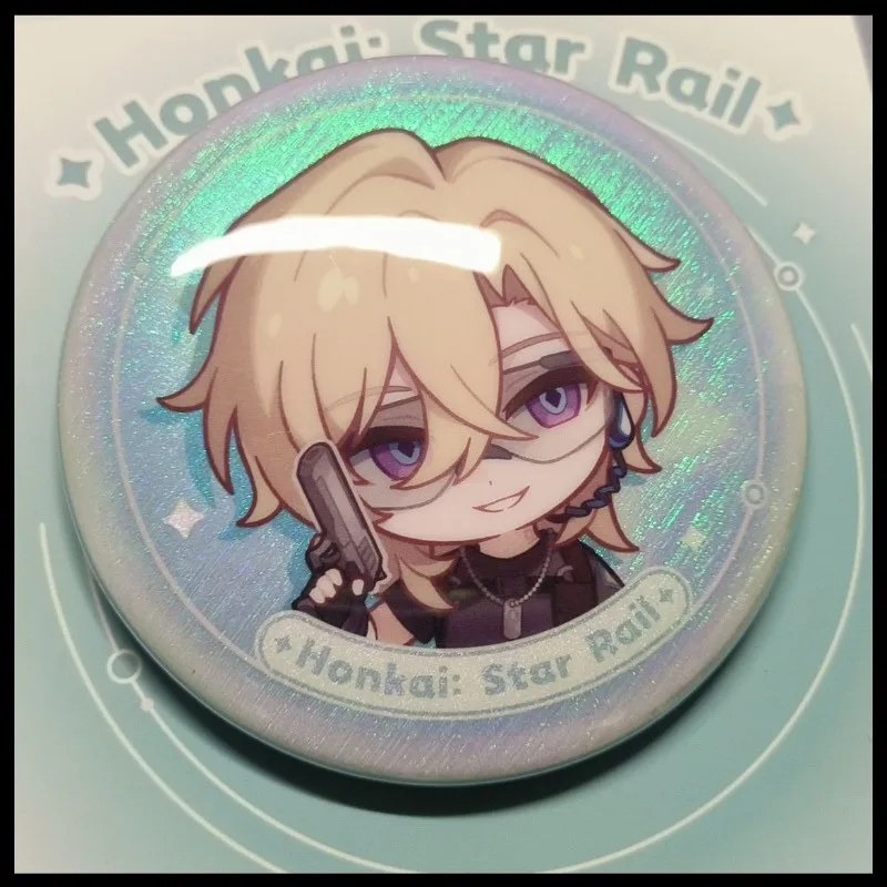 Honkai:Star Rail Aventurines Dang Heng Fans Works Circle Metal Brooch Pin Badge Jewelry Accessories For Clothes Backpack Gifts