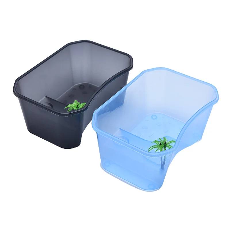 

Reptile Activity Box Turtle Feeding Box With Sun Terrace Water Tank Simulating Sea Environment Transparent Material