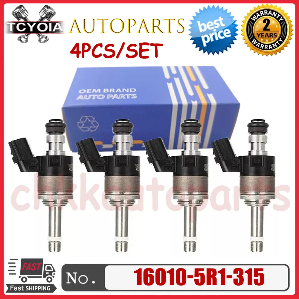 

4Pcs/lot Fuel Injector 16010-5R1-305 16010-5R1-315 For Honda Fit 2015-2019 1.5L KA6MT KACVT (Type A)