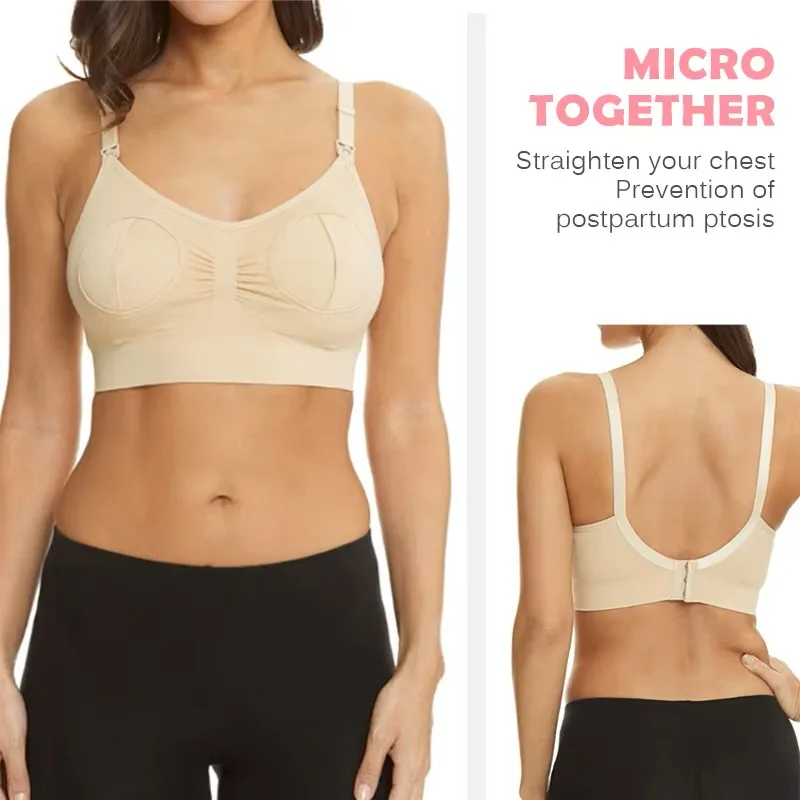 Breastfeeding Pumping Bra - Smart Hands-Free Design, Ultra-Soft Wire-Free Nursing Cup, Essential for Pumping Moms