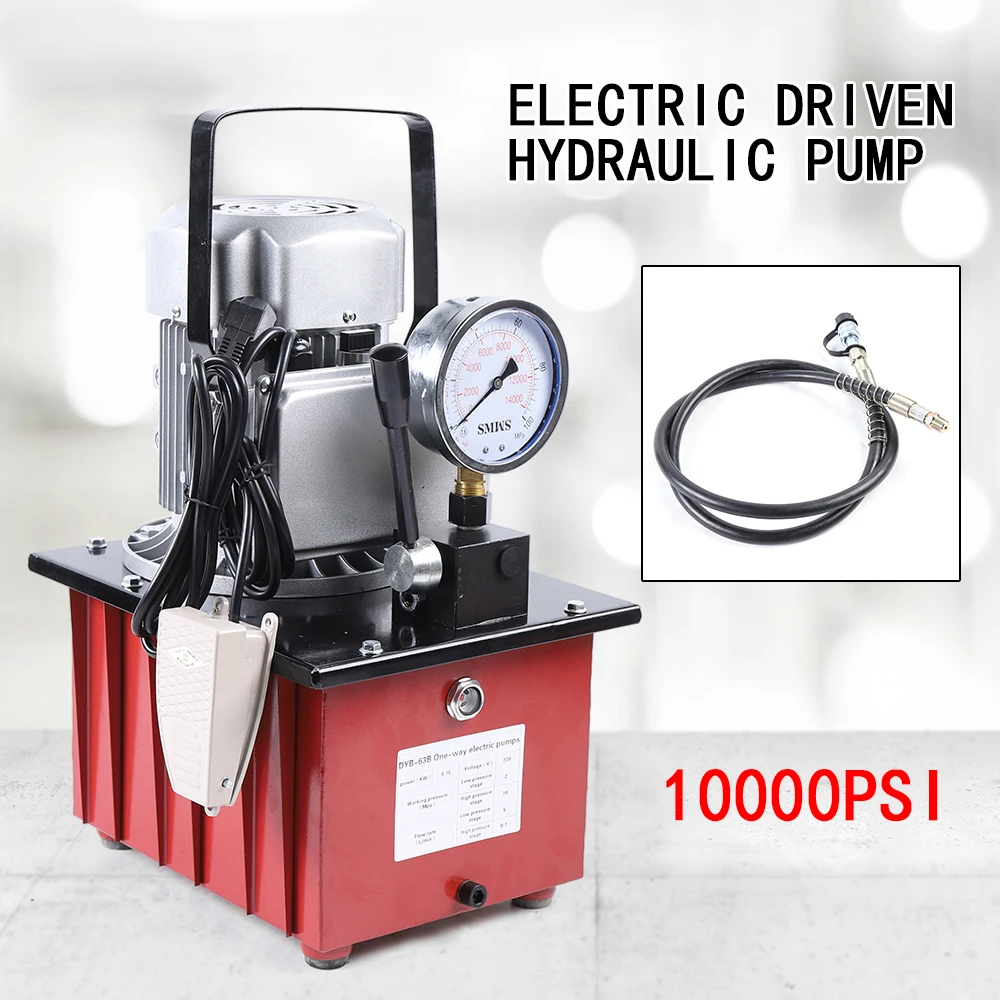 

110V/220V 750W Electrohydraulic Pump Electric 700Bar Hydraulic Pump 10000PSI With Manual Valve & 1.8M Oil Hose