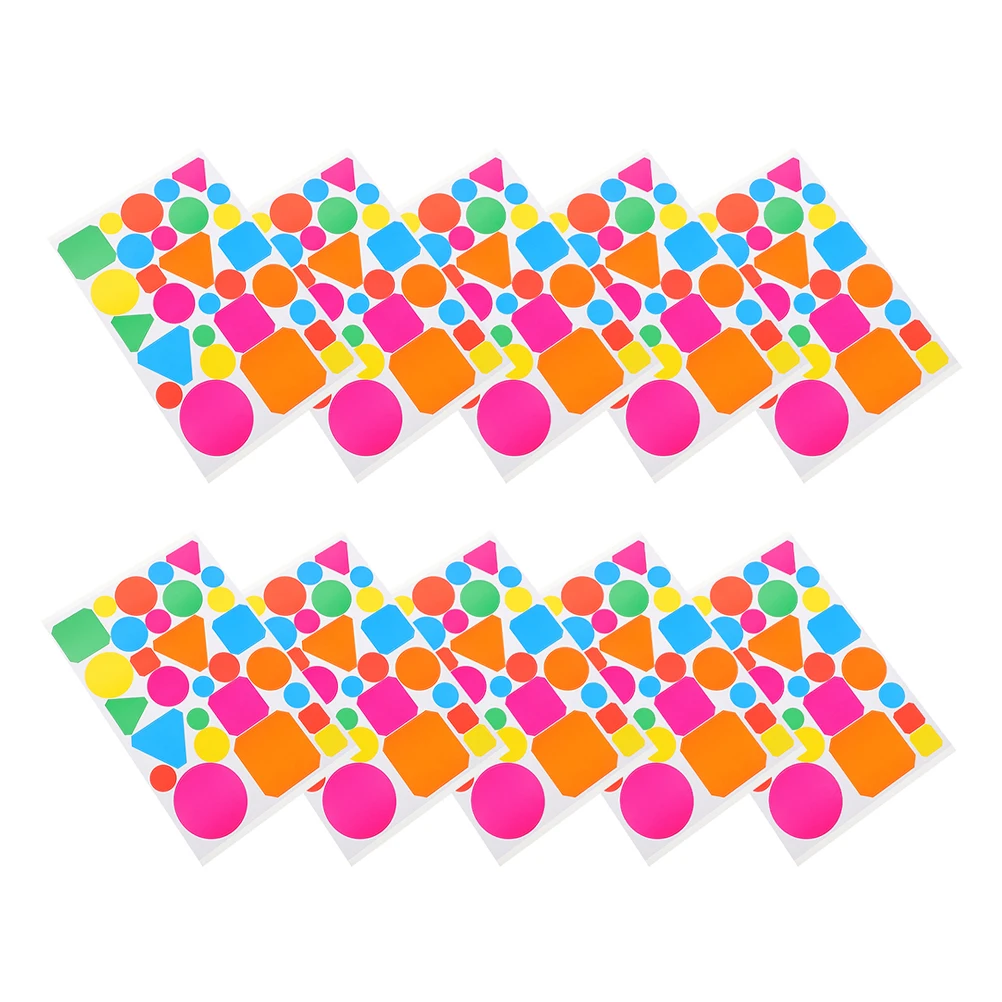 

10 Sheets Reward Stickers for Kids Kindergarten Coated Paper Irregular Backing Lovely Child Decorative Teacher Accessory Bright