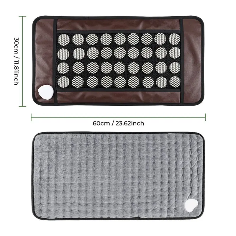 B23B Ultra-Soft Double-Sided Heating Pad 9-Level Temperature Control, 4-Level Timer, 36 Jade-Stone Imitation PU Leather EU Plug