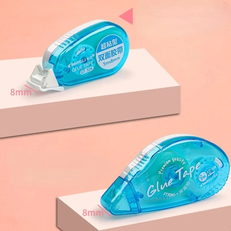 1-3ชิ้นเทปกาวสองหน้าและเทปเติมสำหรับตกแต่งสมุดอุปกรณ์สำนักงานเครื่องเขียน8มม. X 5ม.