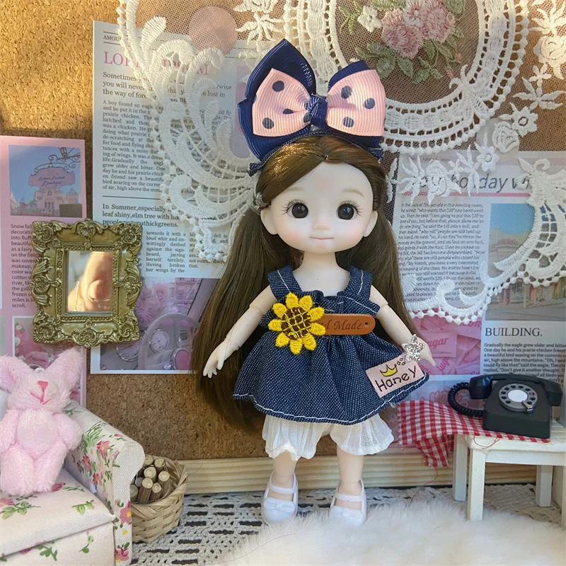 16cm Dolls for Girls Children\'s Toys 1/8 BJD Mini Dolls Kawaii with Clothes Birthday Xmas Gifts Princess Dress Up Toy