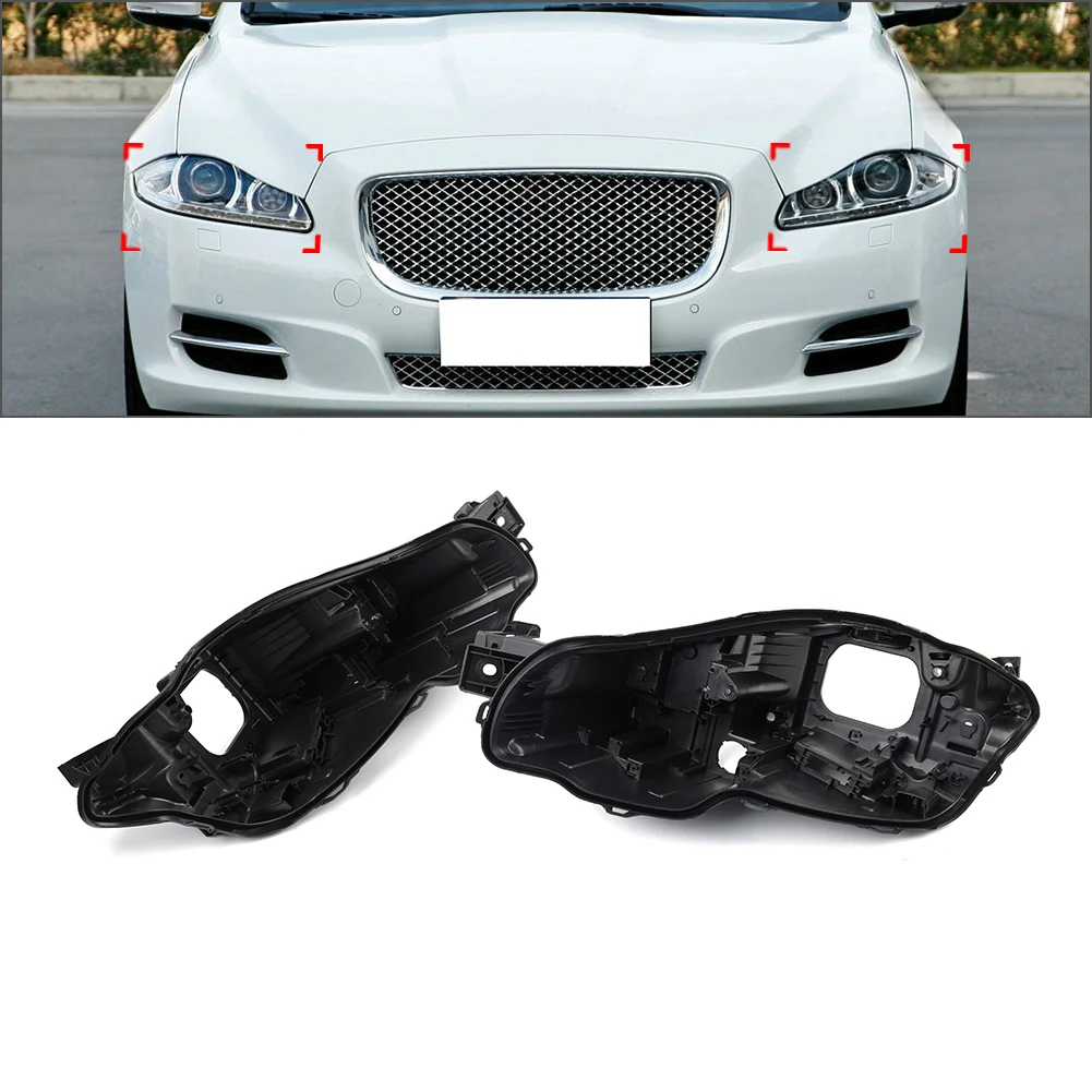 2PCS Car Headlight Bottom Base Case Housing For Jaguar XJ 2010 2011 2012 2013 2014 2015