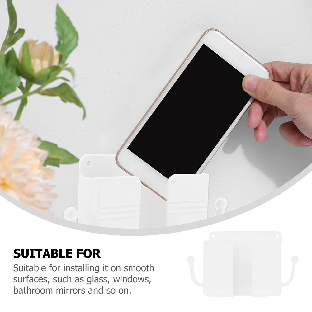 

2 Pcs Remote Control Storage Box Couch Holder Holders Hanging Controller Wall Phone Sticky Mounted Bedside